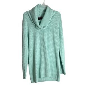 peck & peck Womens Cowl Neck Womens Teal Sweater size Medium
